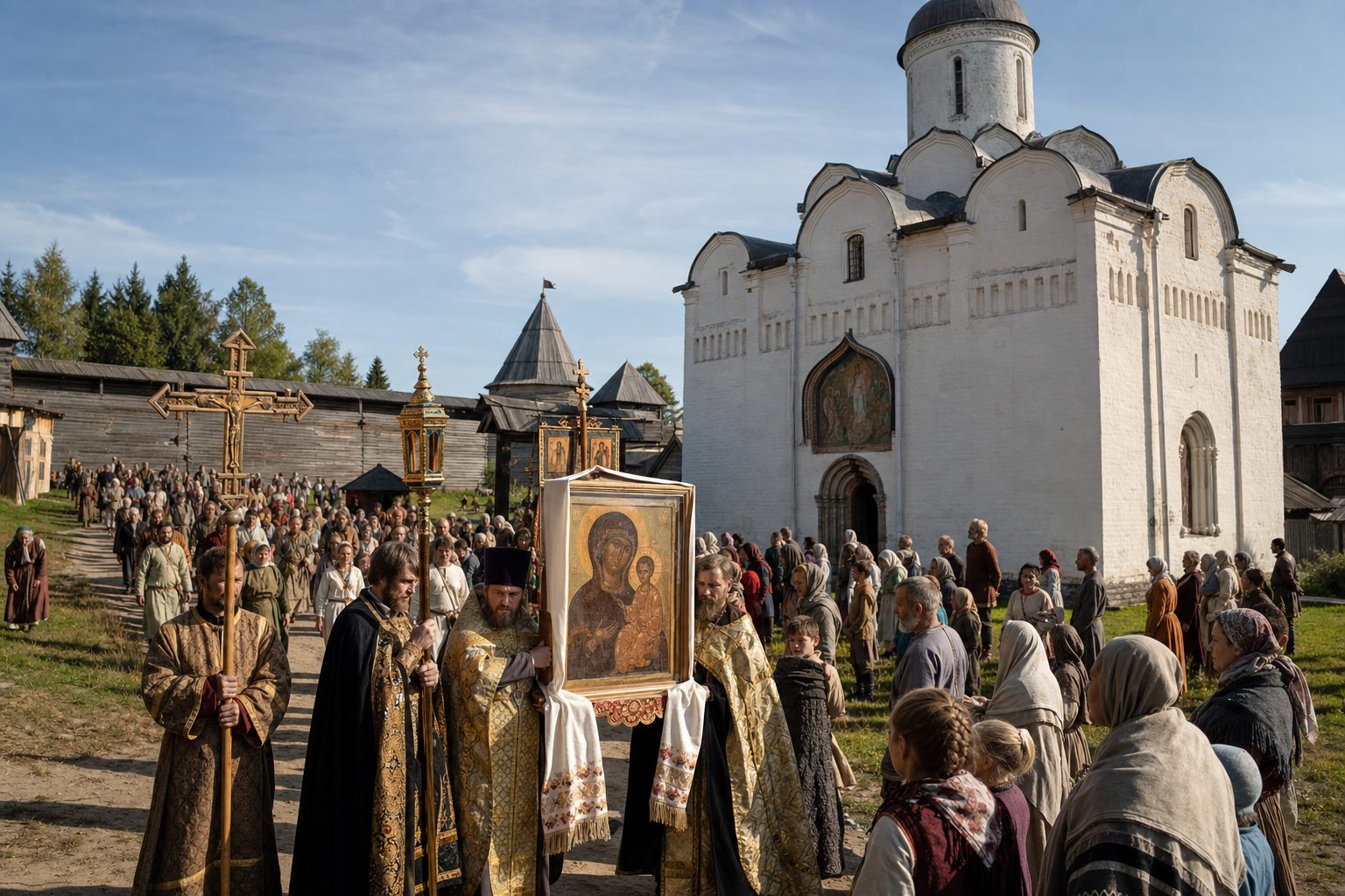 Image photoréaliste, Fête en l'honneur de l'icône de Don de la Mère de Dieu, calendrier orthodoxe, 2026-09-01, fixed_feast_or_icon